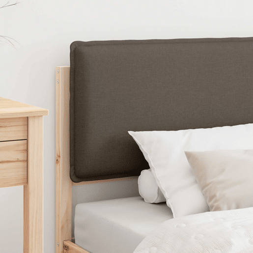 Estrutura de cama de solteiro Design com Cabeceira Estofada Cinzento-acastanhado