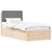 Estructura de cama simple para adultos 95x195 Estructura de cama simple para adultos 95x195 Blanco/ Gris Claro