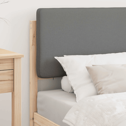 Estrutura de cama de solteiro simple com Cabeceira Estofada Cinzento-claro
