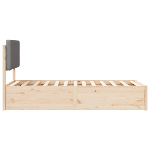 Estrutura de cama de solteiro simple com Cabeceira Estofada Cinzento-claro