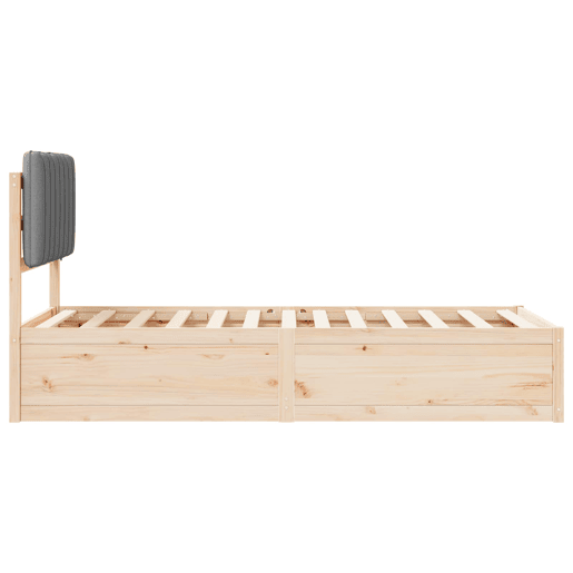 Estrutura de cama de solteiro simple com Cabeceira Estofada Cinzento-claro