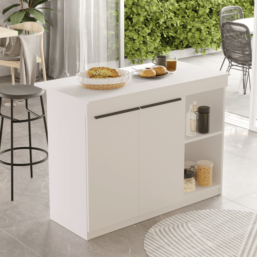 Mesa de cozinha em madeira Orlando - 120 x 60 x 88 cm - Branco Mesa de cozinha em madeira Orlando - 120 x 60 x 88 cm - Branco