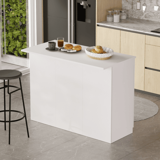 Mesa de cozinha em madeira Orlando - 120 x 60 x 88 cm - Branco Mesa de cozinha em madeira Orlando - 120 x 60 x 88 cm - Branco