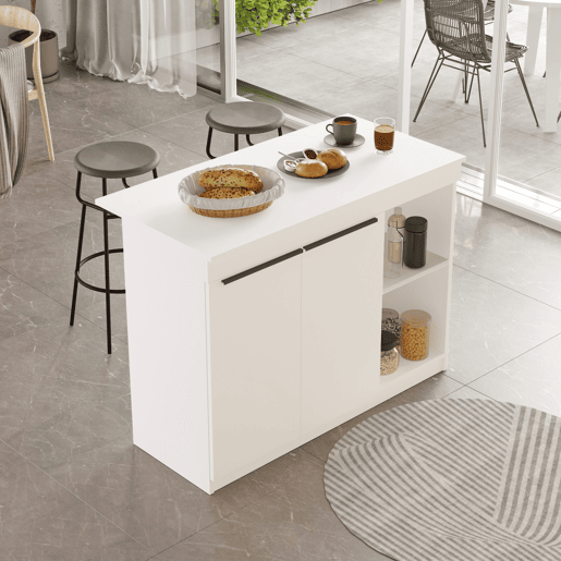 Mesa de cozinha em madeira Orlando - 120 x 60 x 88 cm - Branco Mesa de cozinha em madeira Orlando - 120 x 60 x 88 cm - Branco