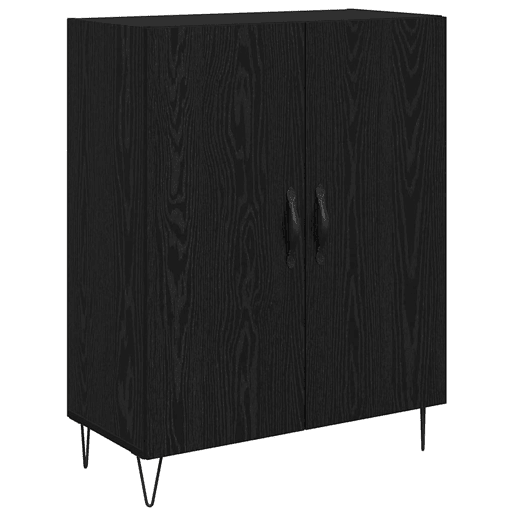 Aparador - Bufete - Móvel de apoio Carvalho Branco e Preto 69,5 x 34 x 180 cm pt1621