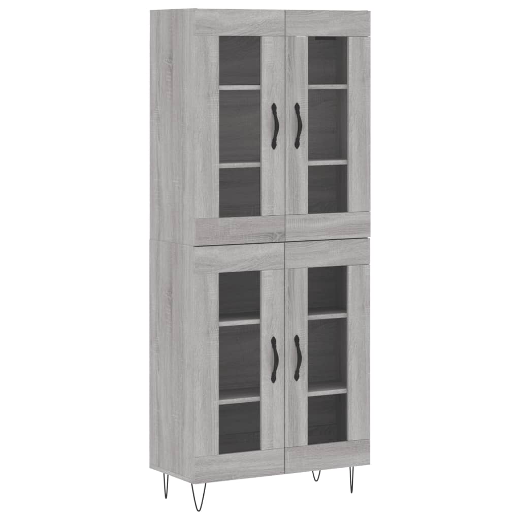 Aparador alto - Mueble de almacenamiento 69 Roble/ Gris