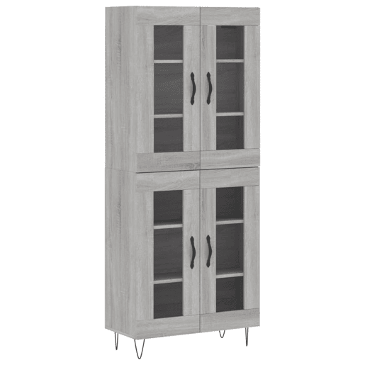 Armário alto - Bufete - Móvel de apoio 69,5x34x180 cm derivados de madeira sonoma cinza pt1108