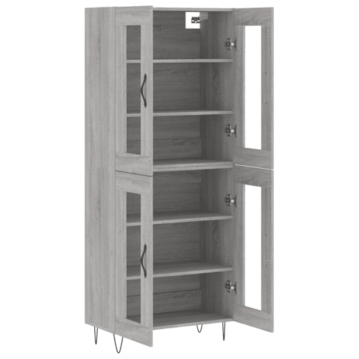 Armário alto - Bufete - Móvel de apoio 69,5x34x180 cm derivados de madeira sonoma cinza pt1108