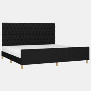 Estrutura de Cama de casal moderno com cabeceira 200x200 cm tecido preto