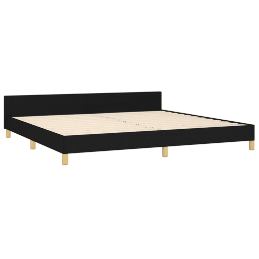 Estrutura de Cama de casal moderno com cabeceira 200x200 cm tecido preto