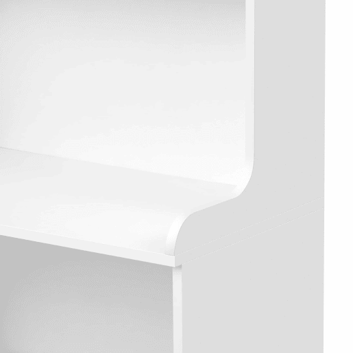 Armário alto - com prateleiras ajustáveis, gavetas e portas com vidro estriado - Branco
