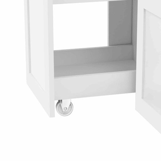 Armário alto - com prateleiras ajustáveis, gavetas e portas com vidro estriado - Branco