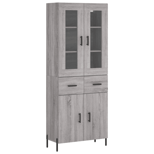 Armário alto - Bufete - Móvel de apoio 69,5x34x180 cm derivados de madeira sonoma cinza pt1121