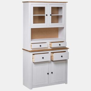 Armário alto - Bufete - Móvei de apoio 93x40,5x180 cm pinho maciço Panama branco pt4660