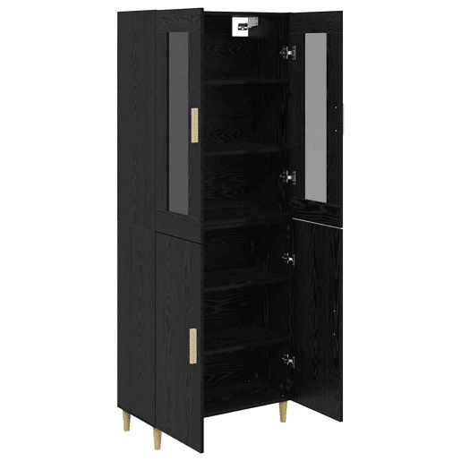 Aparador - Bufete - Móvel de apoio Carvalho Preto 69,5 x 34 x 180 cm pt1607