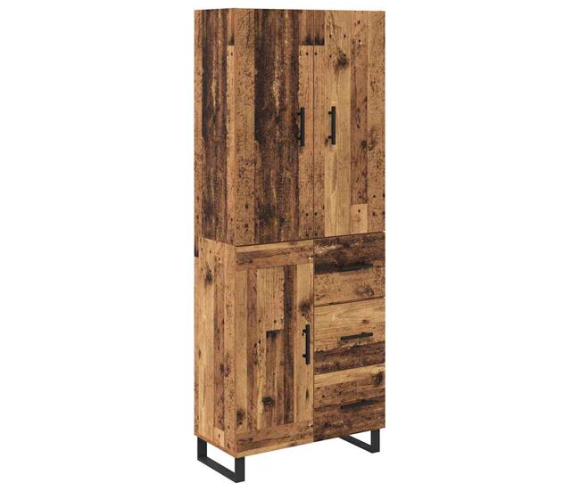 Aparador alto - mueble de almacenamiento 2 pcs madera envejecida 69,5 x 34 x 180 cm es141