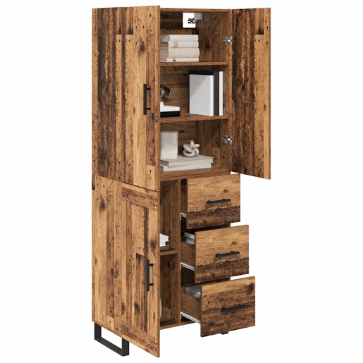 Aparador - Bufete - Móvel de apoio com gaveta 2 pcs Madeira Antiga 69,5 x 34 x 180 cm pt141
