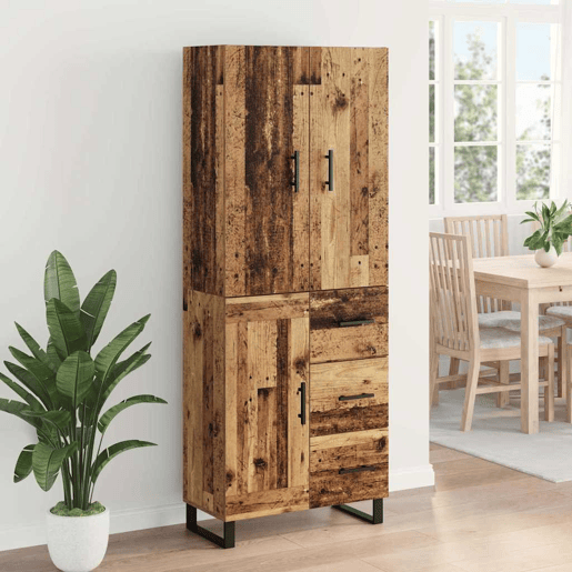 Aparador - Bufete - Móvel de apoio com gaveta 2 pcs Madeira Antiga 69,5 x 34 x 180 cm pt141