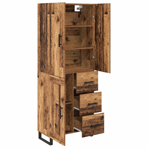 Aparador - Bufete - Móvel de apoio com gaveta 2 pcs Madeira Antiga 69,5 x 34 x 180 cm pt141
