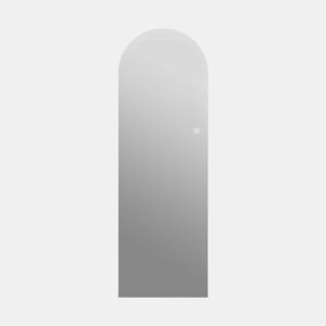 Espelho de parede LED 150×50 cm - Retroiluminado, em formato arqueado, regulável, 3 tons de luz, função de memória - Prateado