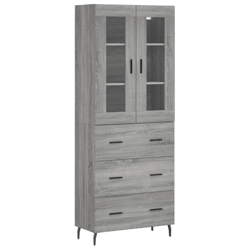 Armário alto - Bufete - Móvel de apoio 69,5x34x180 cm derivados de madeira sonoma cinza pt1115