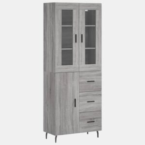 Armário alto - Bufete - Móvel de apoio 69,5x34x180 cm derivados de madeira sonoma cinza pt1118