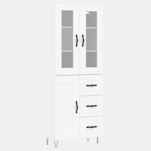 Armário alto - Bufete - Móvel de apoio 69,5x34x180 cm derivados de madeira branco pt711