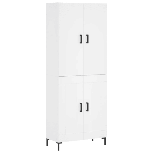 Armário alto - Bufete - Móvel de apoio 69,5x34x180 cm derivados de madeira branco pt651