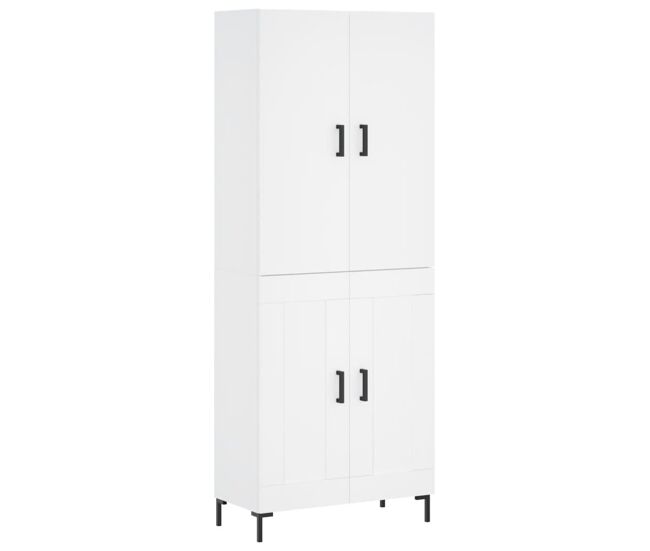 Aparador alto - mueble de almacenamiento madera contrachapada blanco 69,5x34x180 cm es651