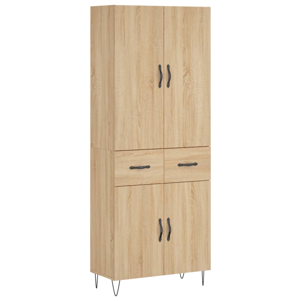 Aparador alto - Mueble de almacenamiento 69 Madera Clara