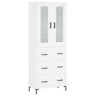 Armário alto - Bufete - Móvel de apoio 69,5x34x180 cm derivados de madeira branco pt690
