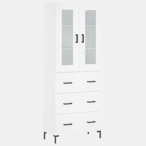 Armário alto - Bufete - Móvel de apoio 69,5x34x180 cm derivados de madeira branco pt690