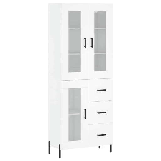 Armário alto - Bufete - Móvel de apoio 69,5x34x180 cm derivados de madeira branco pt707 Armário alto - Bufete - Móvel de apoio 69,5x34x180 cm derivados de madeira branco pt707