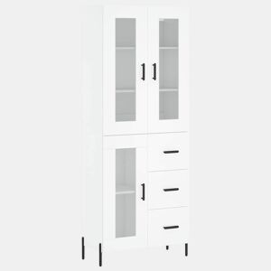 Armário alto - Bufete - Móvel de apoio 69,5x34x180 cm derivados de madeira branco pt707