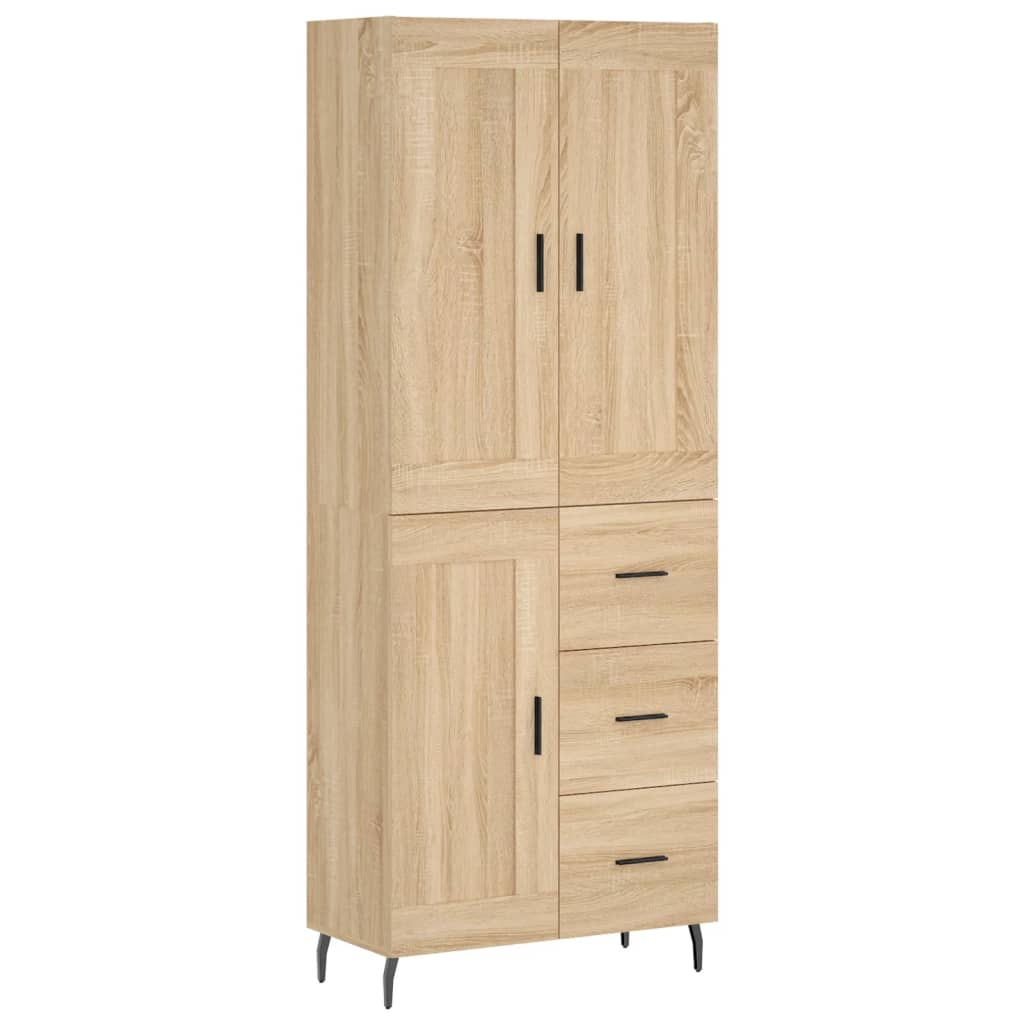 Aparador alto - Mueble de almacenamiento 2 pcs 69 Madera Clara