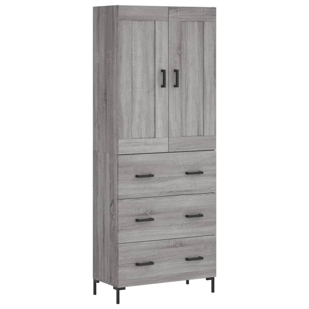 Aparador alto - Mueble de almacenamiento 69 Roble/ Gris