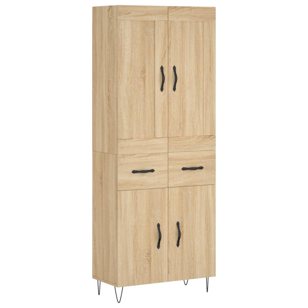 Aparador alto - Mueble de almacenamiento 69 Madera Clara