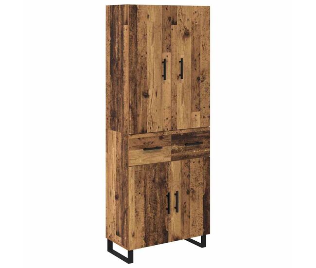 Aparador alto - mueble de almacenamiento 2 pcs madera envejecida 69,5 x 34 x 180 cm es142