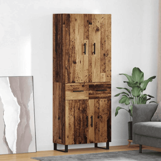 Aparador - Bufete - Móvel de apoio com gaveta 2 pcs Madeira Antiga 69,5 x 34 x 180 cm pt142