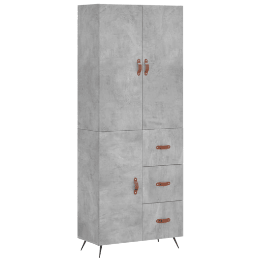 Armário alto - Bufete - Móvel de apoio 69,5x34x180 cm derivados de madeira cinza cimento pt902 Armário alto - Bufete - Móvel de apoio 69,5x34x180 cm derivados de madeira cinza cimento pt902