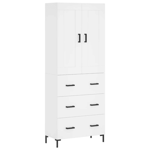 Armário alto - Bufete - Móvel de apoio 69,5x34x180 cm derivados de madeira branco pt720 Armário alto - Bufete - Móvel de apoio 69,5x34x180 cm derivados de madeira branco pt720