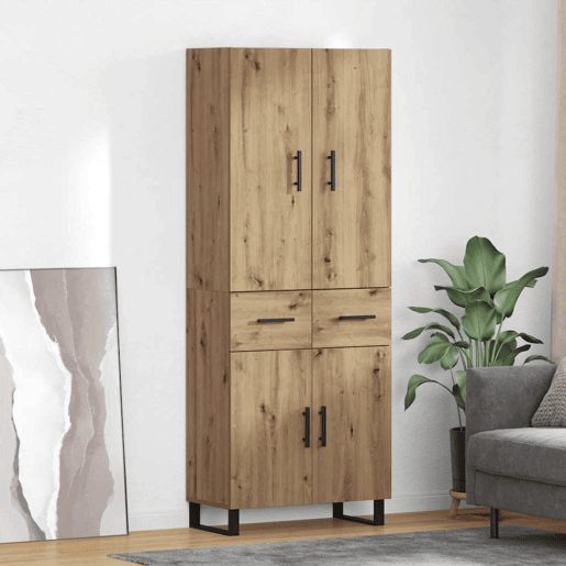 Aparador - Bufete - Móvel de apoio com gaveta 2 pcs Carvalho Artesanal 69,5 x 34 x 180 cm pt198