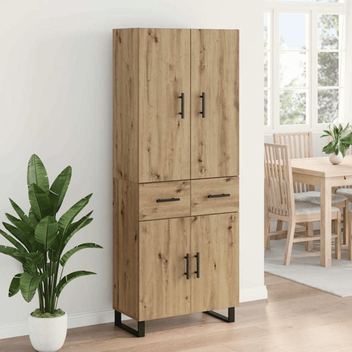 Aparador - Bufete - Móvel de apoio com gaveta 2 pcs Carvalho Artesanal 69,5 x 34 x 180 cm pt198