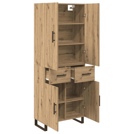 Aparador - Bufete - Móvel de apoio com gaveta 2 pcs Carvalho Artesanal 69,5 x 34 x 180 cm pt198