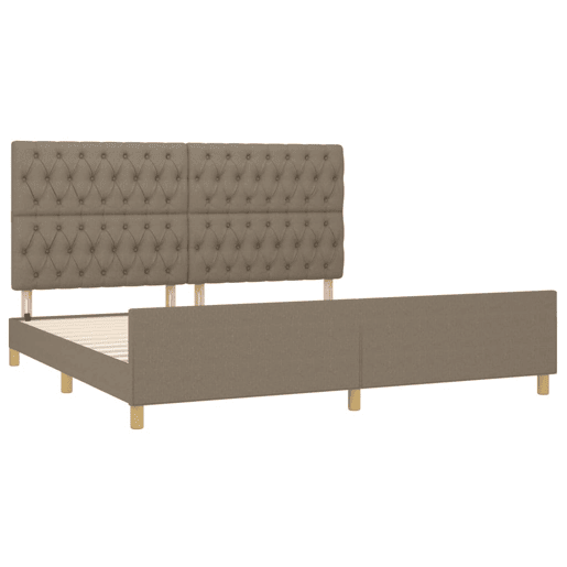 Estrutura Cama de casal moderno cabeceira 200x200 cm tecido castanho-acinzentado