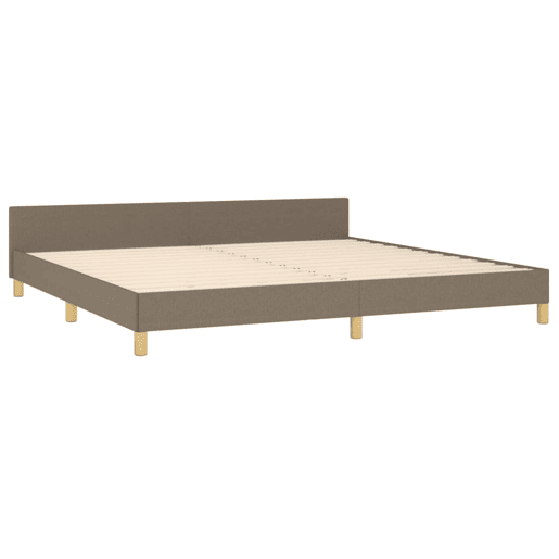 Estrutura Cama de casal moderno cabeceira 200x200 cm tecido castanho-acinzentado