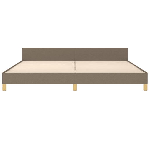 Estrutura Cama de casal moderno cabeceira 200x200 cm tecido castanho-acinzentado
