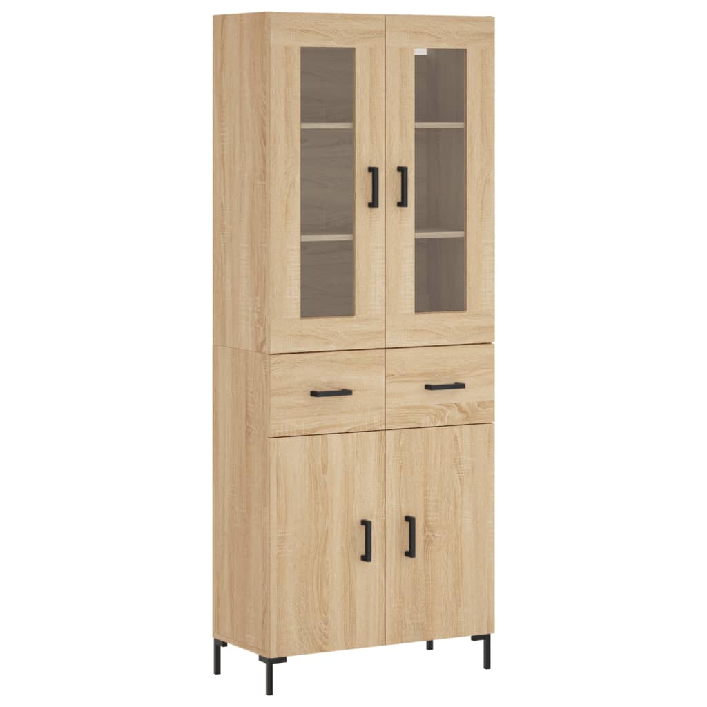 Aparador alto - Mueble de almacenamiento 69 Madera Clara