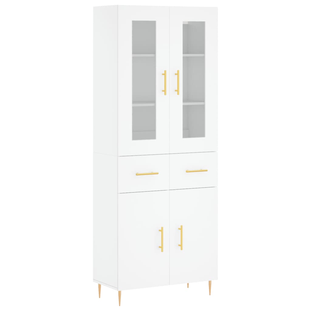 Aparador alto - Mueble de almacenamiento 2 pcs 69 Blanco