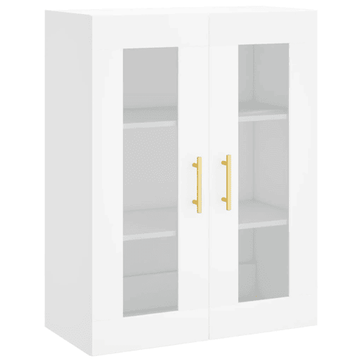 Armário alto - Bufete - Móvel de apoio 69,5x34x180 cm derivados de madeira branco pt698